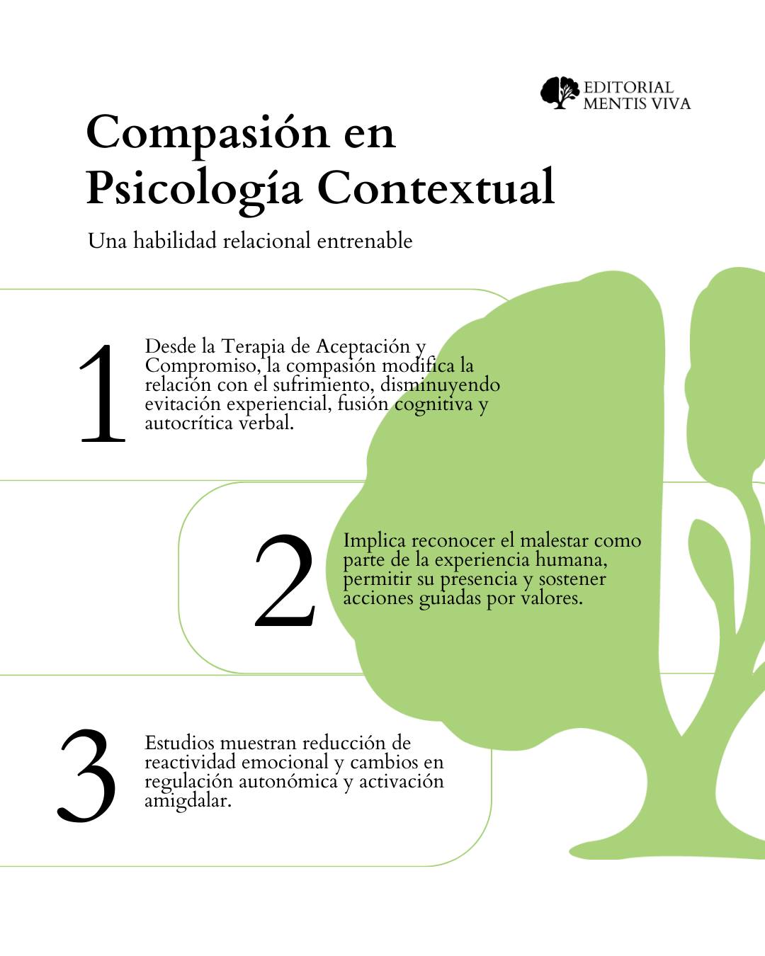 Publicación de Mentis Viva en Instagram sobre la compasión como habilidad relacional aprendida