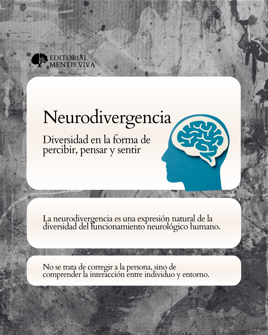 Publicación de Mentis Viva en Instagram sobre neurodivergencia: autismo, tdah y otras variaciones cognitivas