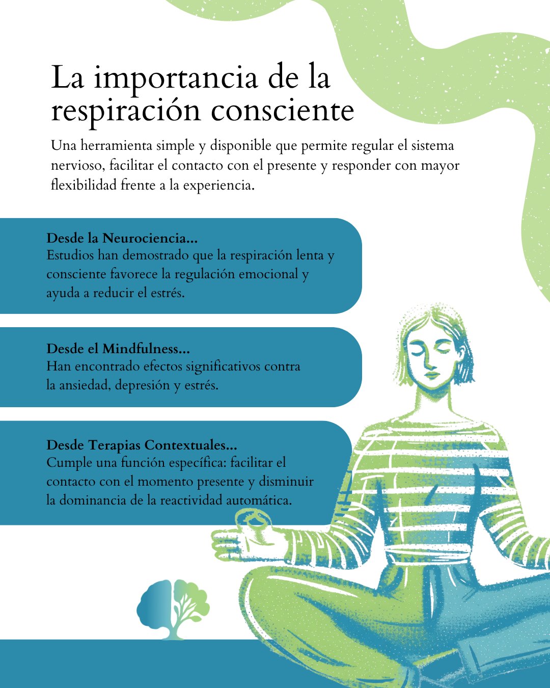 Publicación de Mentis Viva en Instagram sobre la respiración como vía de regulación del sistema nervioso